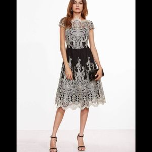 Fit & Flare Embroidered Dress